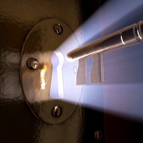 Light coming through a keyhole