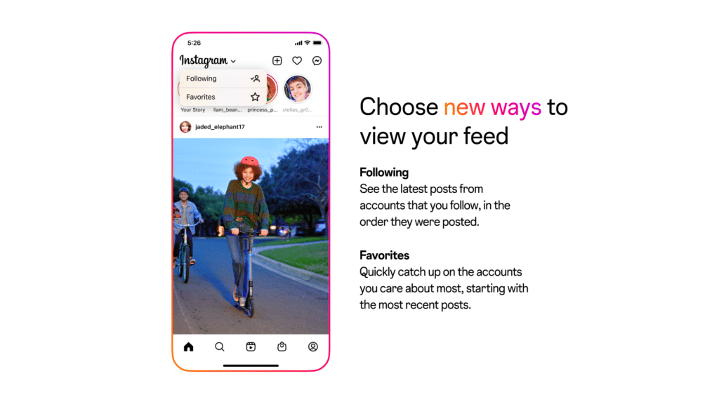 choose new ways to view your feed